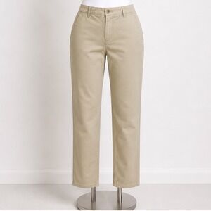 Tommy Hilfiger Womens Khaki Chino Pants Straight Leg Tan Twill Trousers Size 10